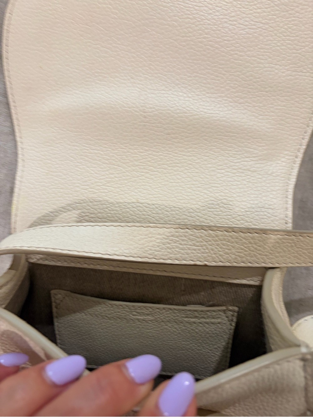 Small Chloé Marcie Leather Saddle Bag in Cream - Picture 9 of 9